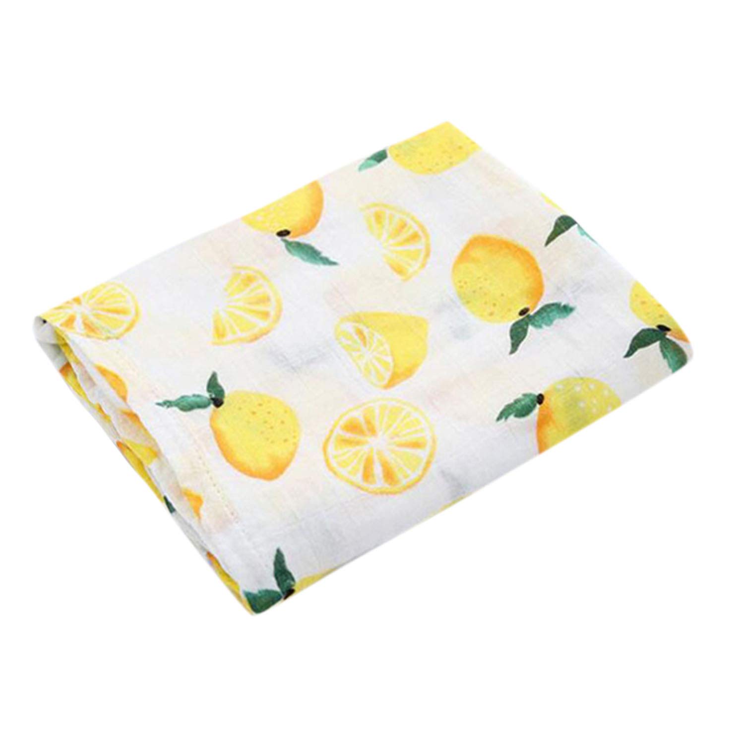 Newborn Baby Swaddle Wrap Blankets Soft Large Muslin Squares,120cm X120cm (Lemon, 120 x 120 cm) — image 1