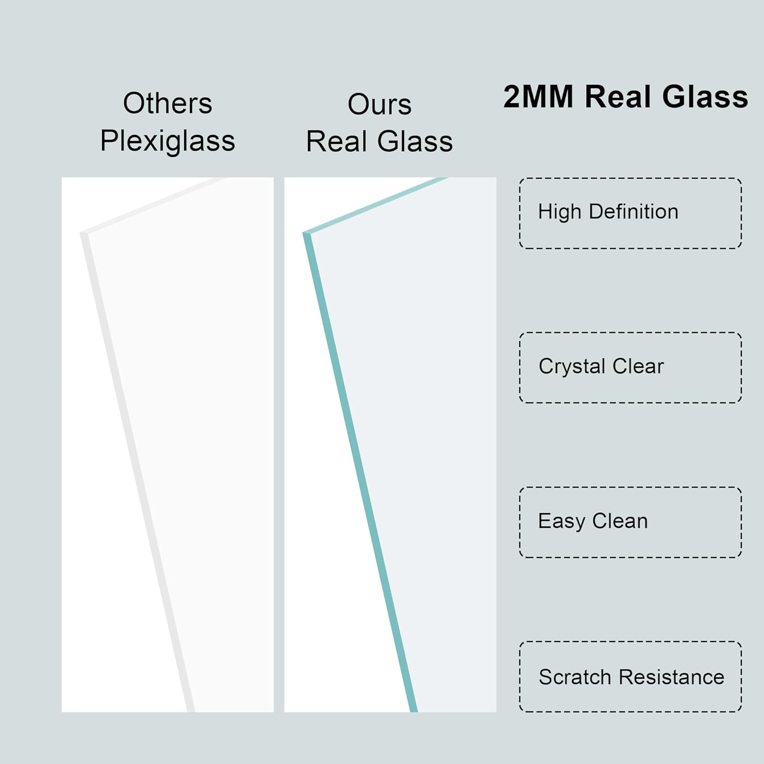 11x14 Picture Frame Set of 4, High Definition Real Glass, Display Pictures 8x10 with Mat or 11x14 Without Mat, Gallery Wall Hanging Photo Frames, Blue - Image 4