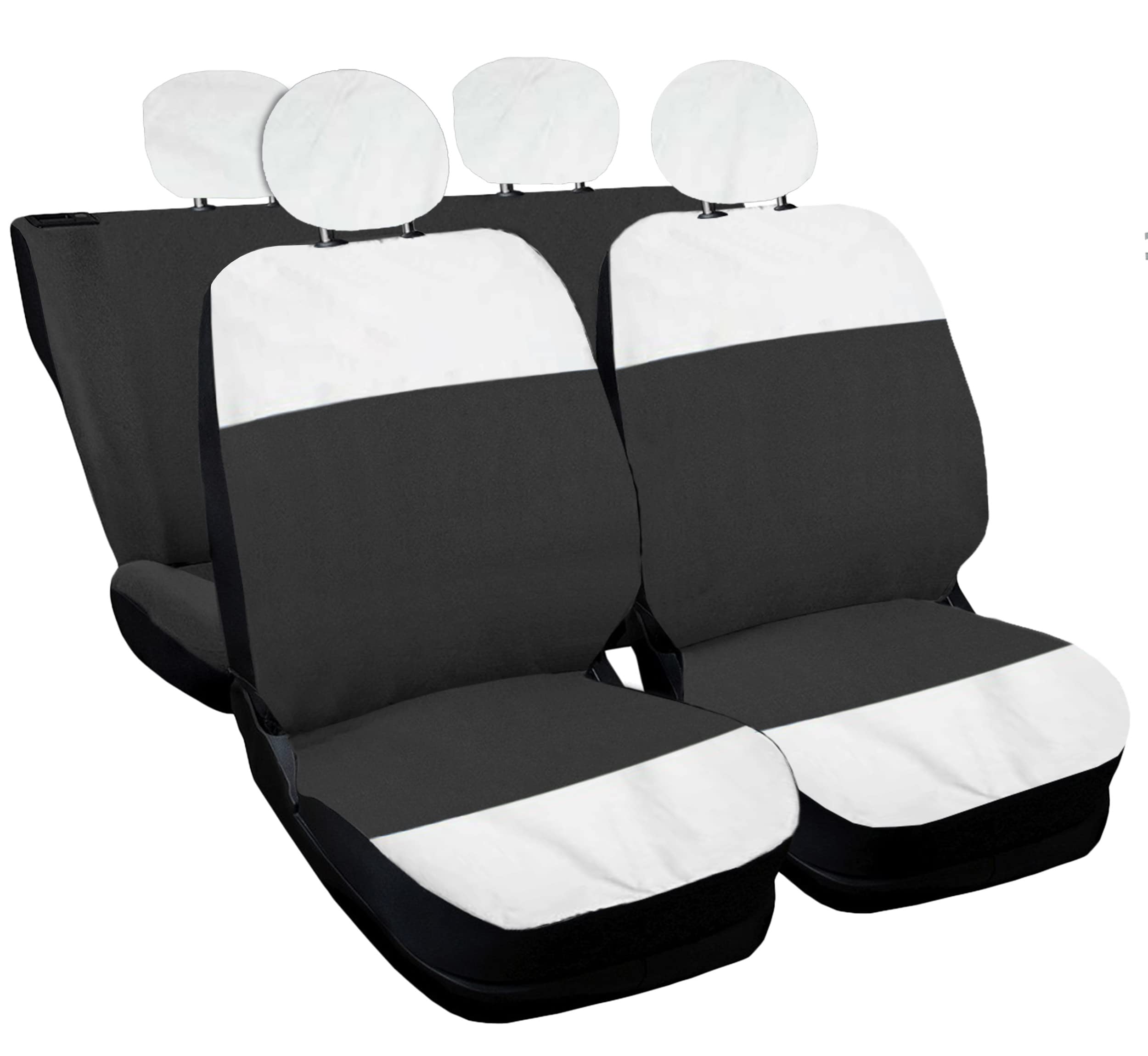 Susy Shop Housses de siège auto compatibles pour 500 Made In Italy Set de housses de siège colorées (blanc/gris foncé)