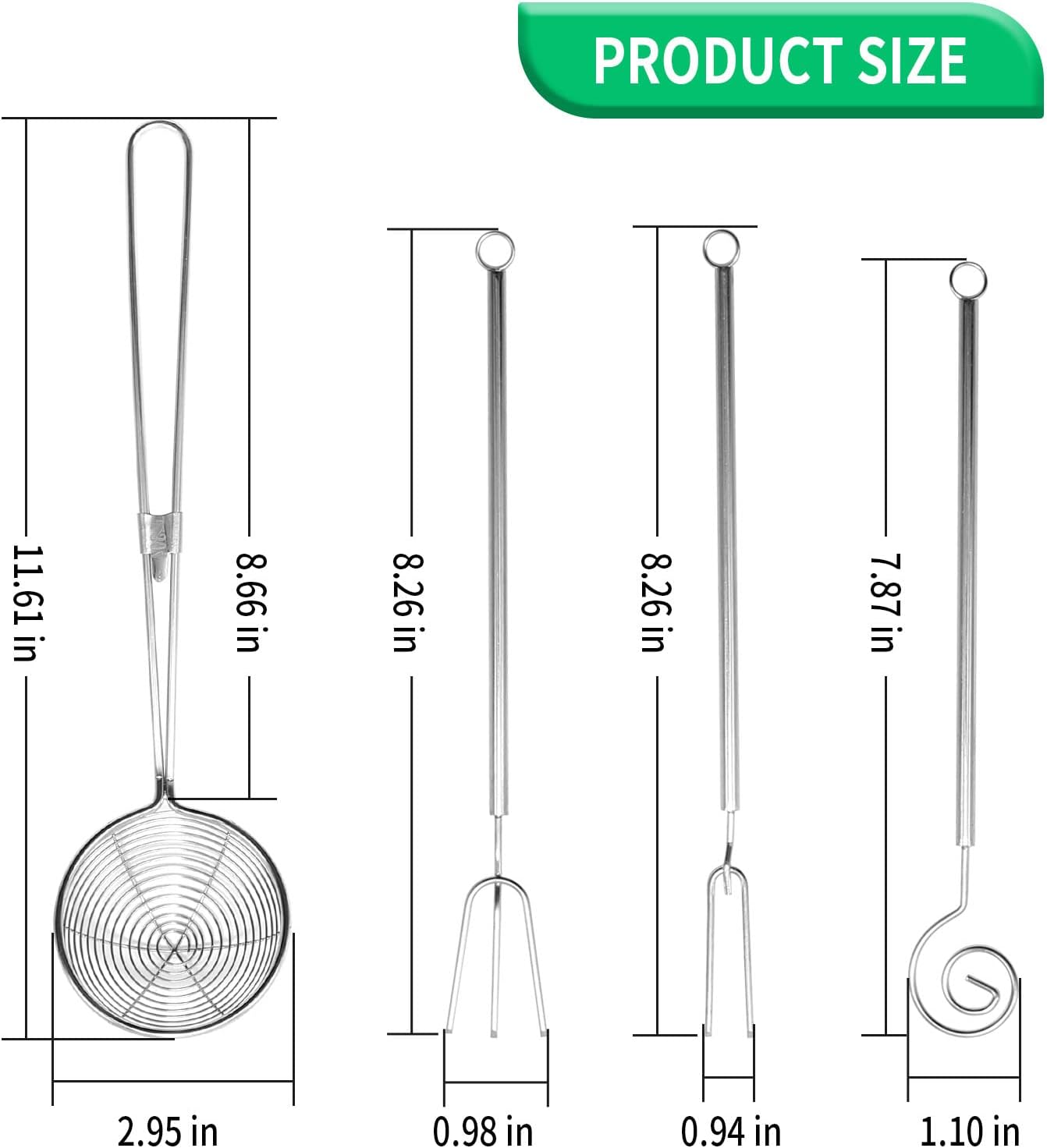 4 Pcs Candy Dipping Tools Kit, Chocolate Dipping Kit for Handmade Chocolates Handmade tools for Dessert (3-head Fork, 2-head Fork, Circle Fork, Skimmer)