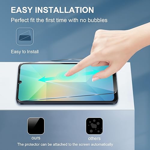 Miniatura 5 de GiiYoon - Paquete de 3 protectores de pantalla para Samsung Galaxy A06 de vidrio templado cobertura completa HD Fácil instalación Resistente a los