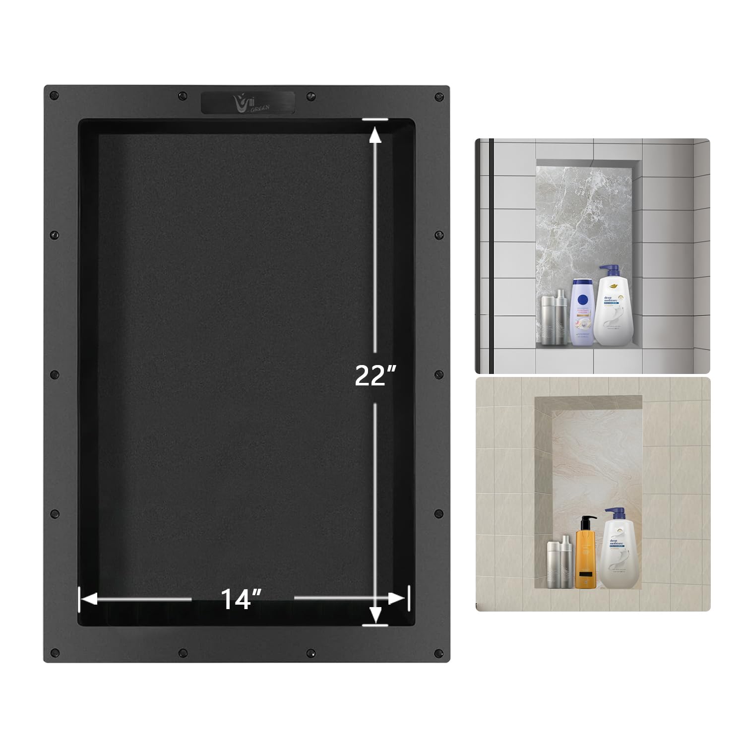 Uni-Green Ready Tile Shower Niche Shelf 17"X25"X4"（Inside 14"X22"） - - Water and Leak Proof Large Wall Niche Insert