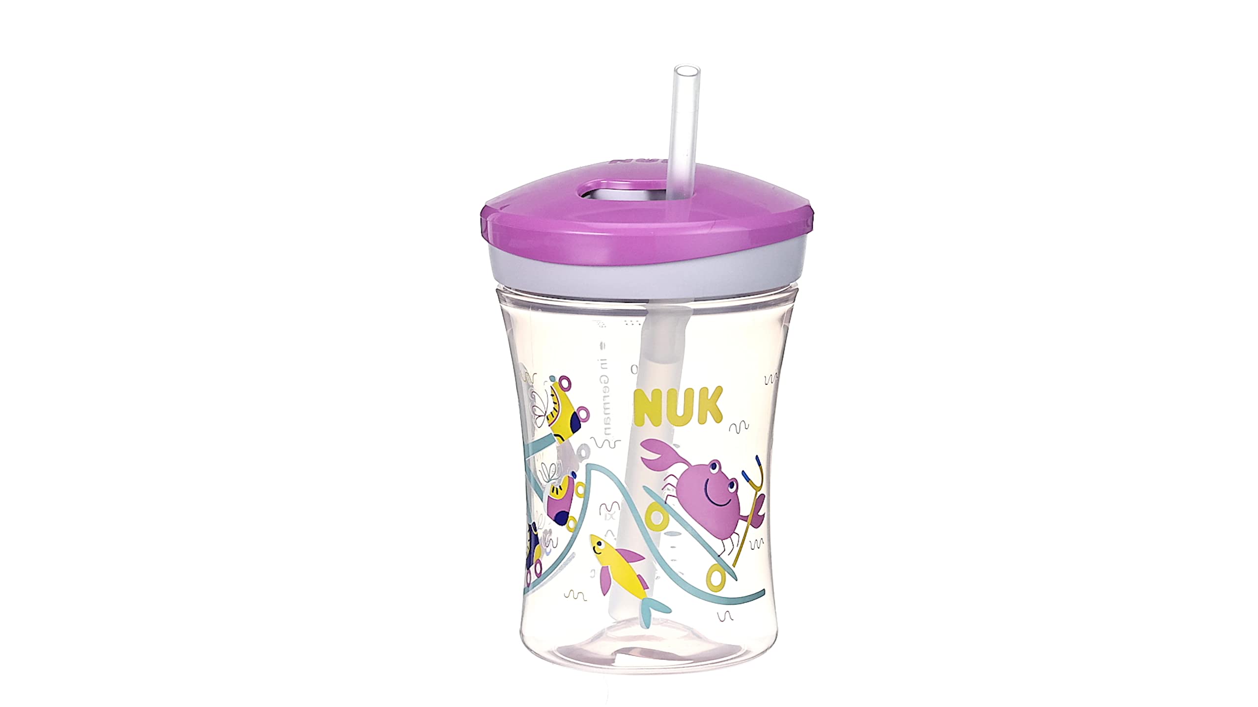 NUK 3-in-1 Set per imparare a bere con Trainer Cup Bicchiere Antigoccia (6+ mesi), Magic Cup 360° Tazza (8+ mesi) e Action Cup Tazza per Bambini (12+ mesi) | 230 ml | Senza BPA | viola