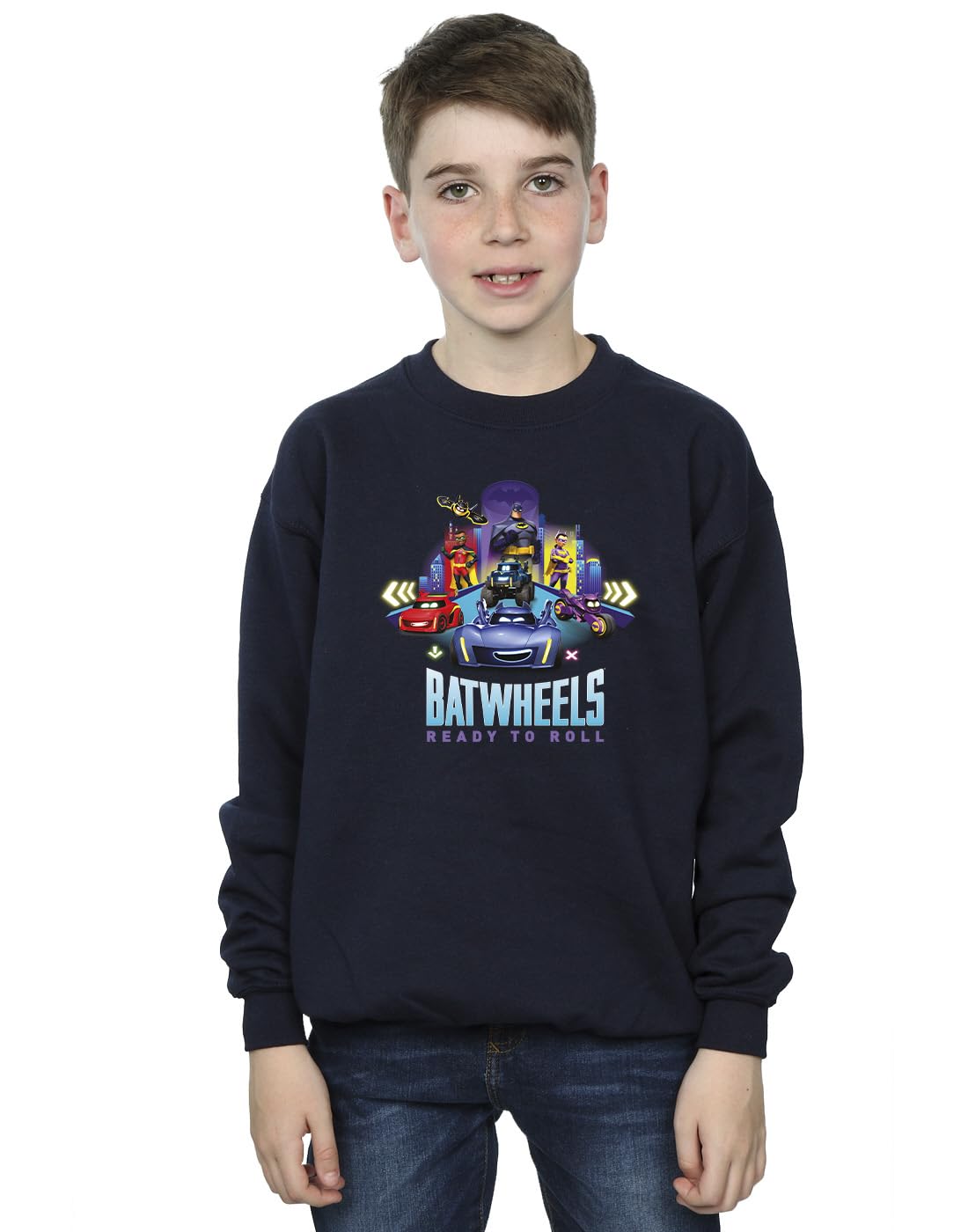 DC Comics Boys Batwheels Group Sweatshirt Navy Blue 3-4 Years