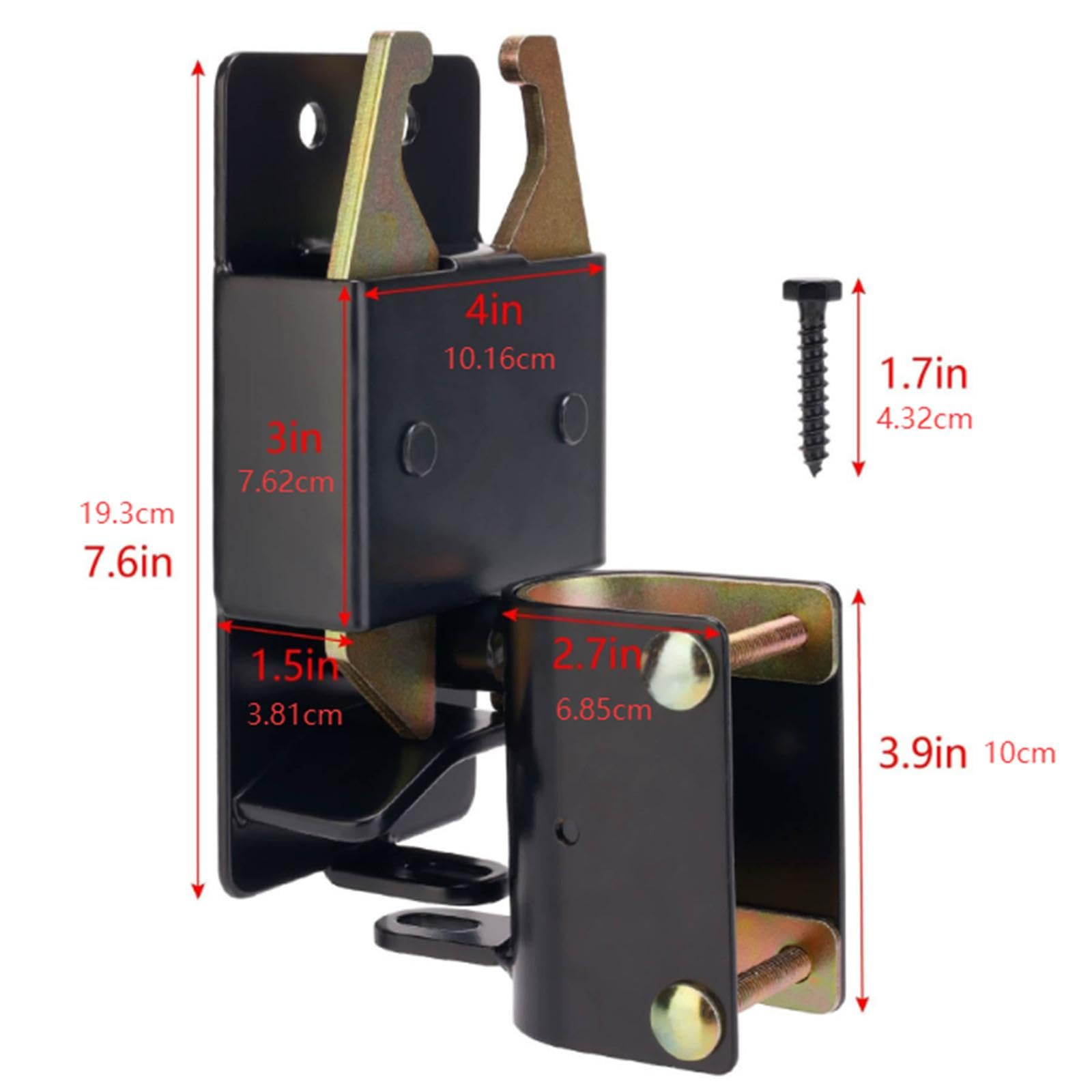 Verrouillage de Portail Robuste avec Fermeture Deux Directions Serrure de Porte de Clôture en Acier Système Métallique pour de Bétail