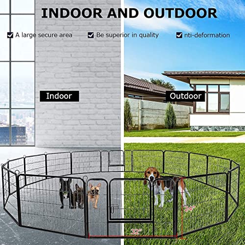 image for BestPet Dog Playpen Indoor 24 inch 16 Panels Metal Dog Pen Pet Dog Fen