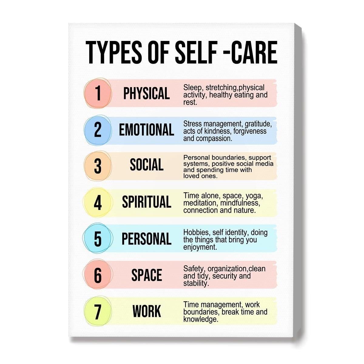 Therapist Office Decor Self Care Canvas Wall-Art Inspirational Affirmation Print for Counseling Office School Counselor Office(Unframed,08x12inch(20x30cm))