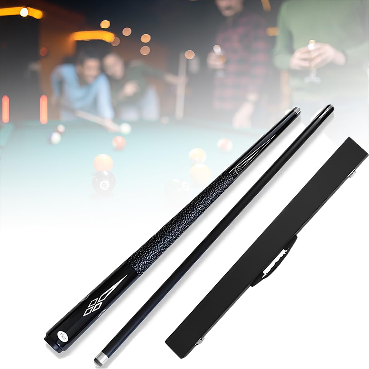HTDRE 58 Inch Pool Cue Stick, 1/2 Jointed Carbon Fiber Maple Wood Billiard Pool Cue, Handmade Snooker Cue With Box, 10mm/11.5mm Tips To Choose, For Billiard Table Sport(Size:11.5mm)