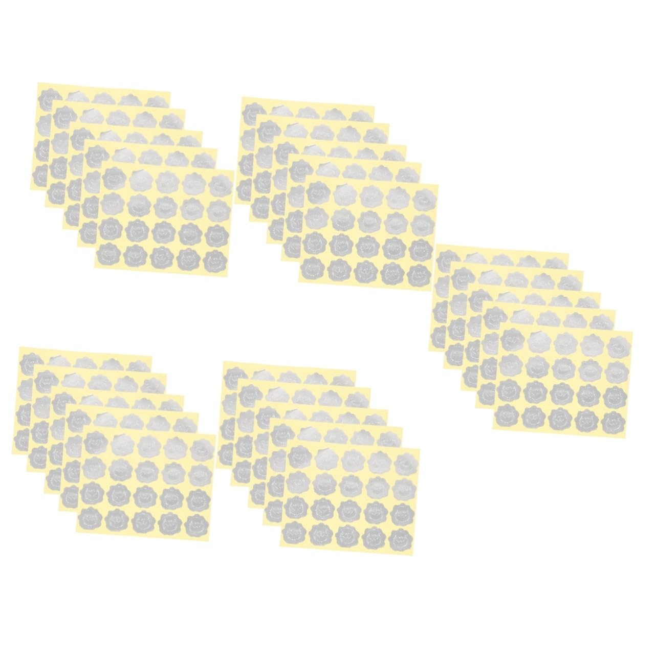 STOBOK 25blätter Delicate Sealing Stickers Für Hochzeitskarten Runde Aufkleber Mattgold Und Mattsilber Selbstklebende Etiketten Für -projekte Einladungskarten Und