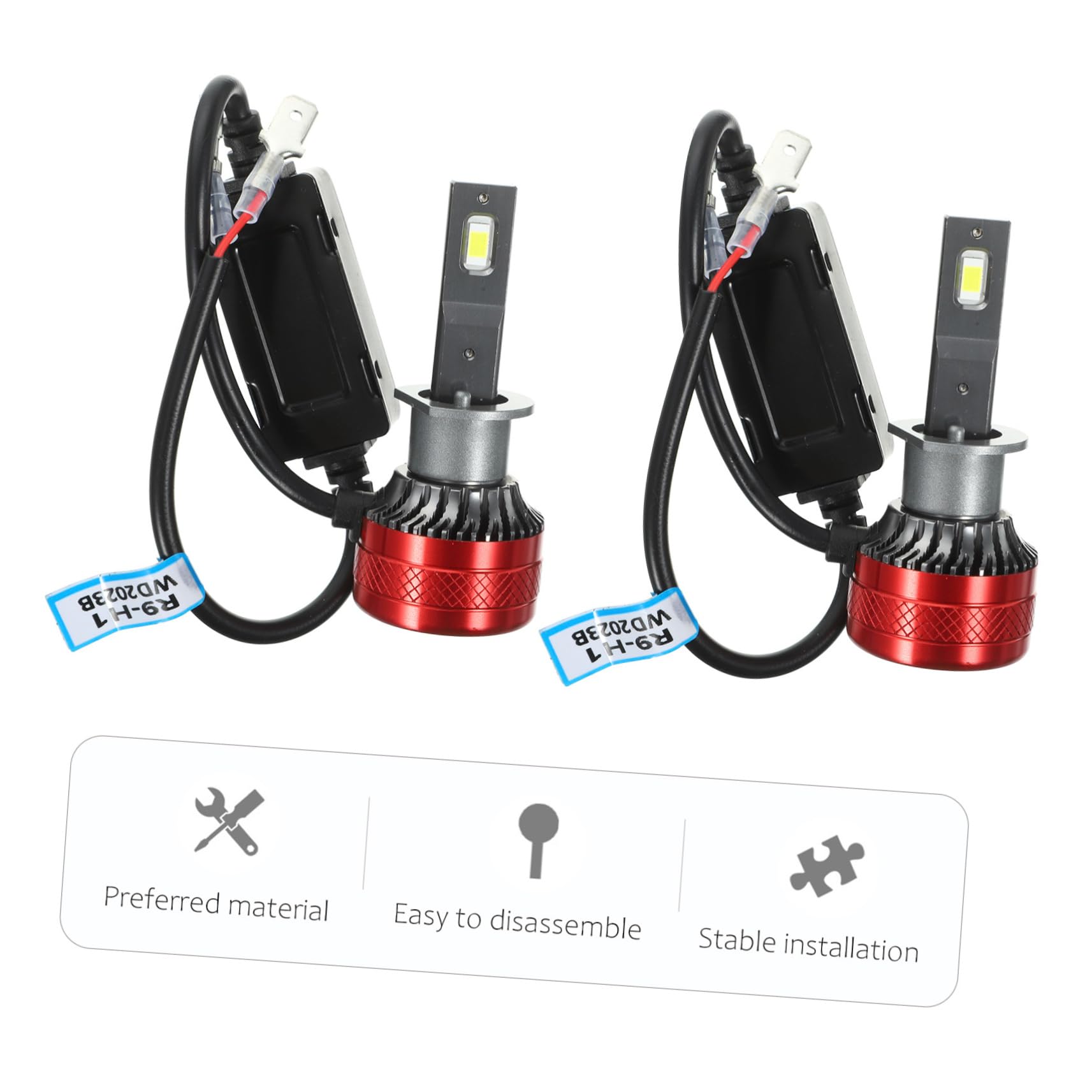 Lampadine LED per Fari Auto H1, Coppia in Alluminio | Ricambio Fari Anteriori, Illuminazione Stabile e Massima Luminosità, Visibilità Notturna Migliorata
