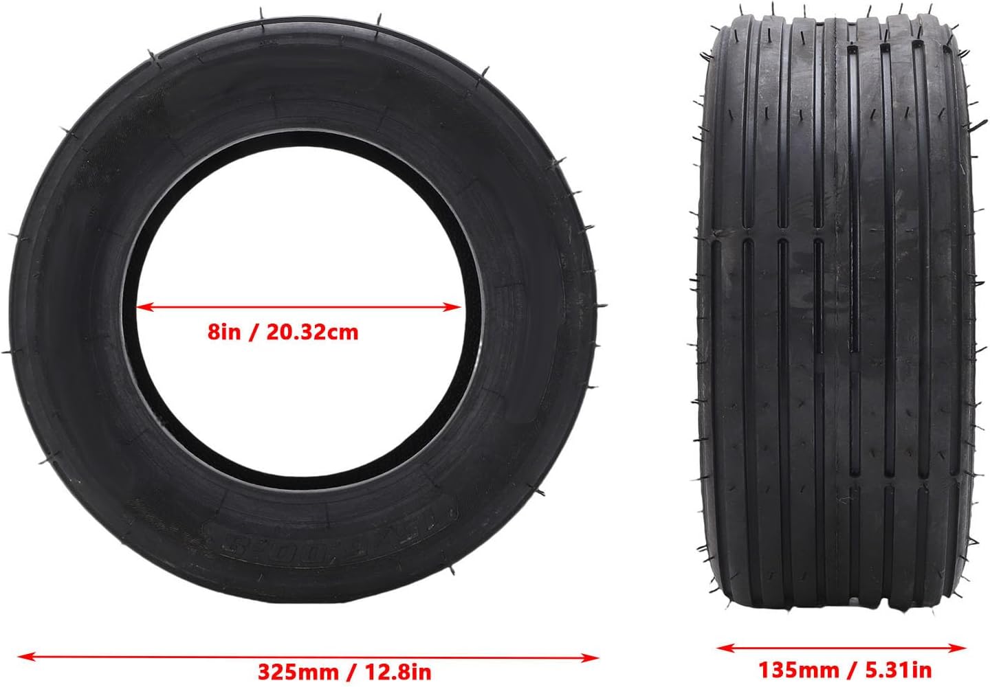 Luocute 15x6.0-8 Tubeless Tire, Tread Pattern with Enhanced Traction Technology, for Citycoco Electric Scooter Replacement