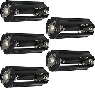 FMHXG AAA Battery Holder 5PCS 3 x 1.5V AAA Series Connection Plastic Black Cylinder Battery Storage Adapter, Cylindrical Battery Storage Case