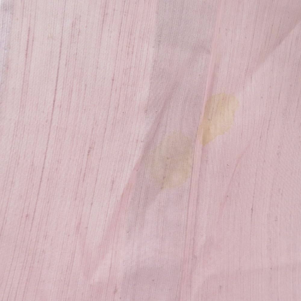 紬 着物 由水十久監修 色無地 単衣 広衿 桃紫色 正絹 一つ紋 剣片喰紋 仕立て上がり 身丈162cm 紬 着物 由水十久監修 色無地 単衣 🎇 広衿 桃紫色