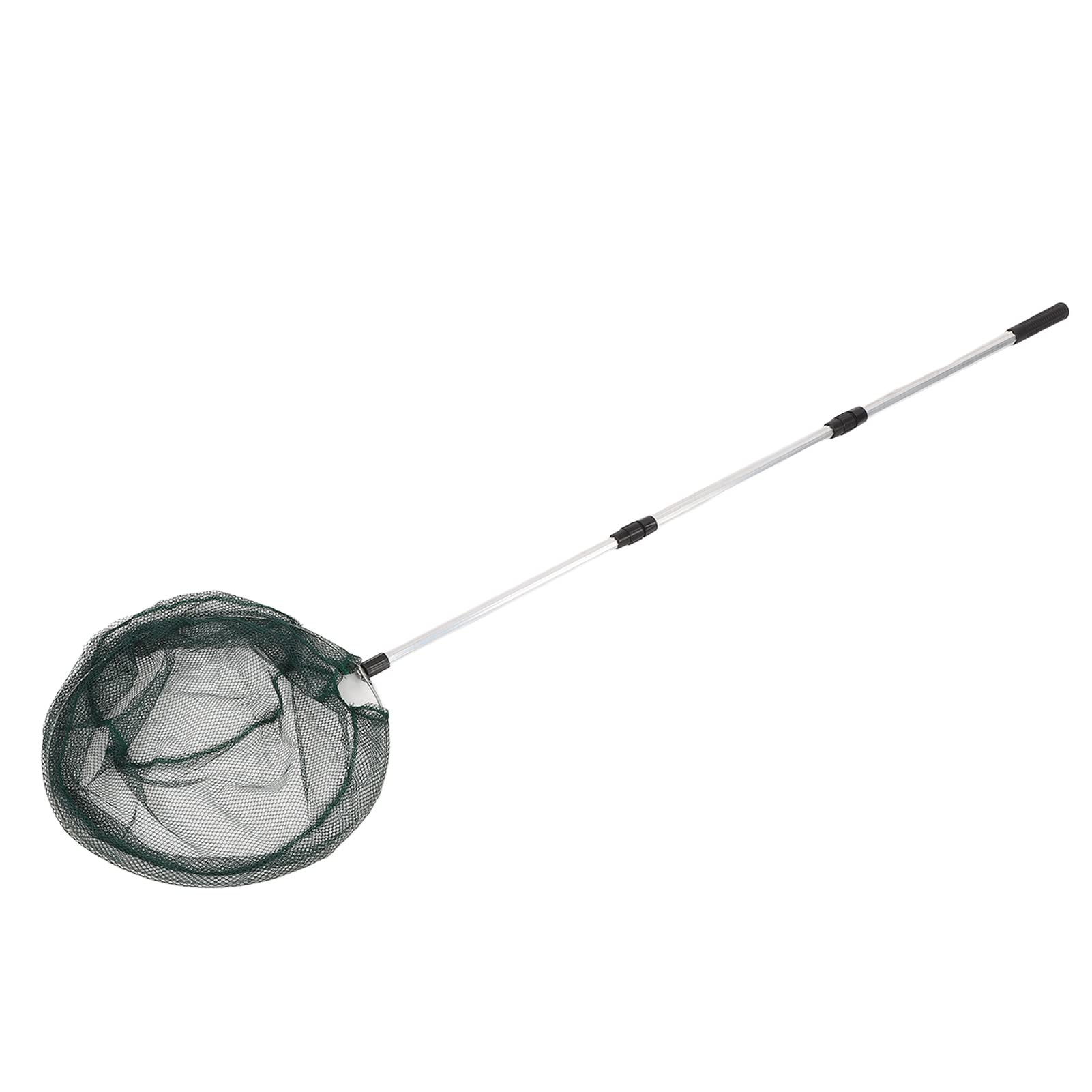 Retino da Pesca con Manico Telescopico Lungo for Catch and Release | Aluminium Alloy Handle, Folding Rubber Net, Freshwater Saltwater, Portable Fishing Accessory, Quick Assembly for Anglers