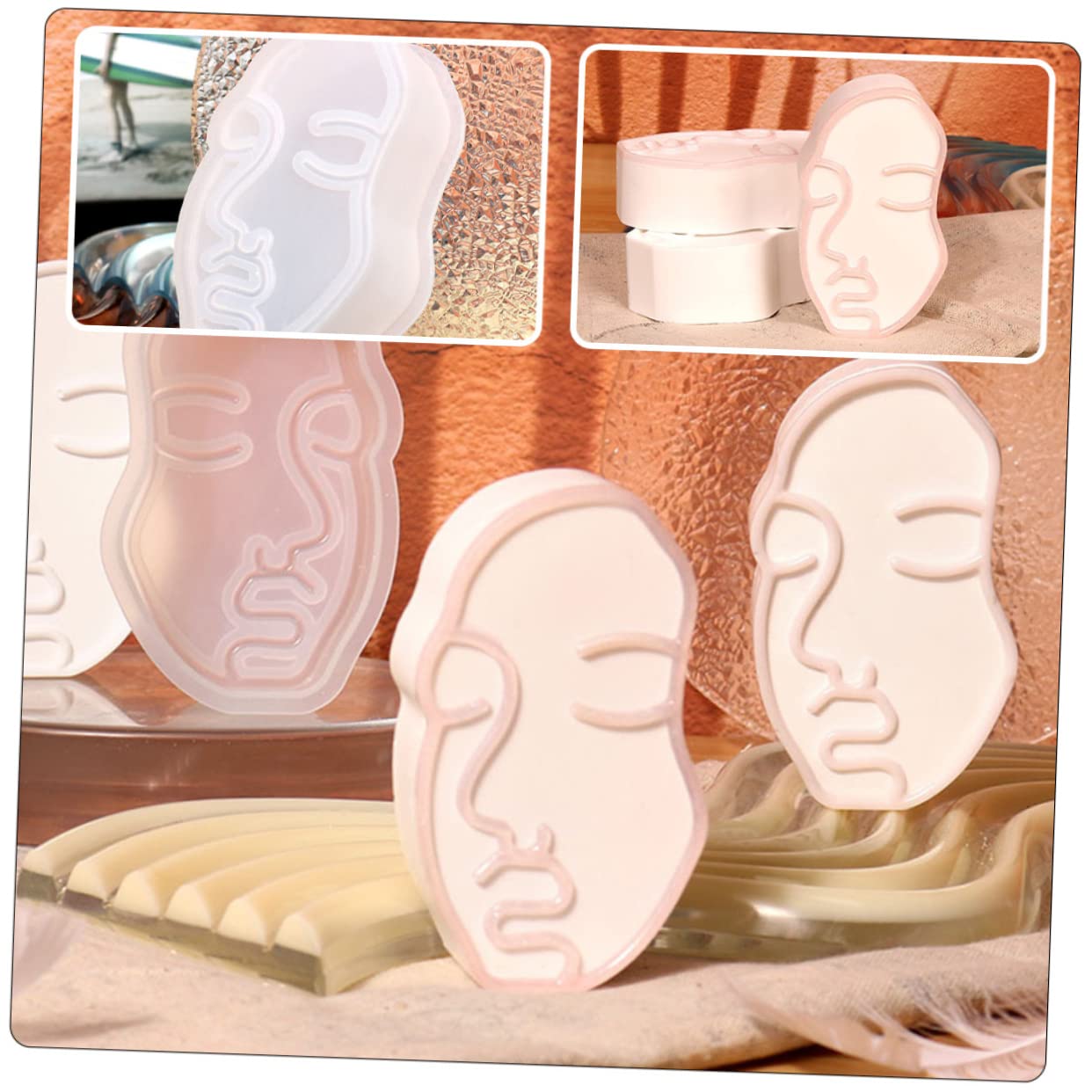 Gadpiparty 5 Set Stampo Silicone Per Saponi Da Flessibile E Riutilizzabile Per Creazioni Fai Da Te Per Decorazioni E Regali Unici 2 Pezzi*5