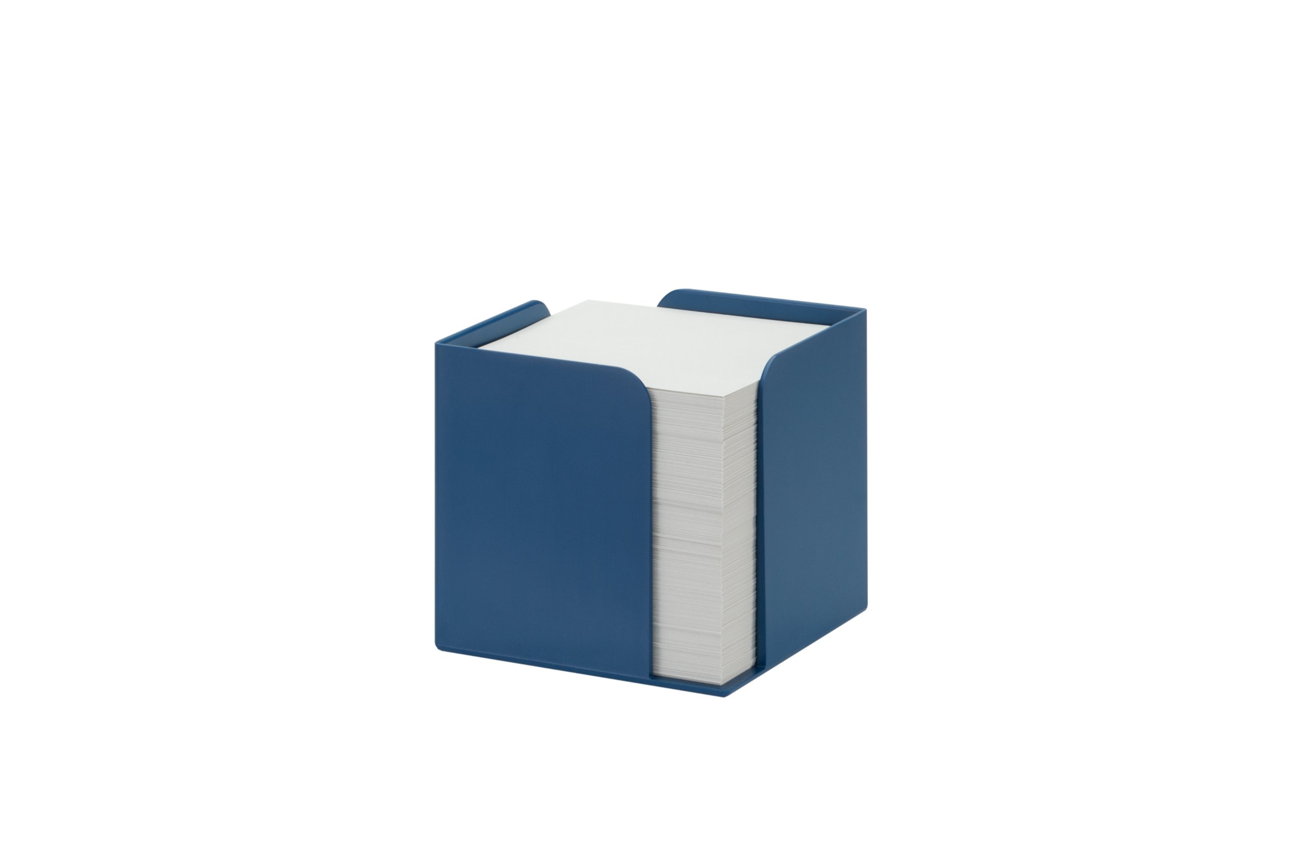 Jalema 2299172092 Zettelwürfel Re-Solution, aus 100% Recycling-Kunststoff, Blauer Engel zertifiziert, Zettelbox, Zettelkasten, Notizbox für Büro, inclusive 850 Blatt holzfreies 80g/qm Papier, blau
