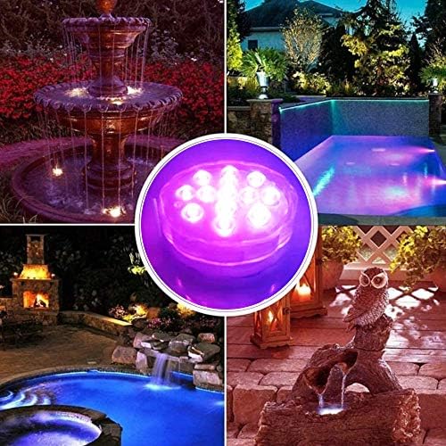 Pool Lights,Submersible LED Lights, Pond Lights, Shower Lights, Outdoor Pool Lighting for Inground Pool,Underwater Lights with Battery Operated for The Tub,Pond,Fountain (13LED-APP-2PCS)