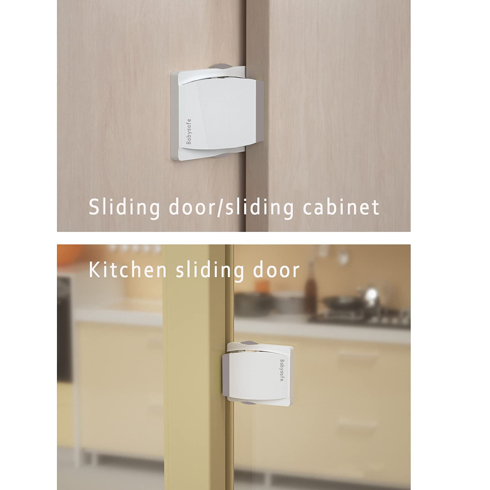 CODACE 4 Pack Sliding Glass Door Locks - Baby Proofing, Professional, No Tools Install, White — Amazon image 3