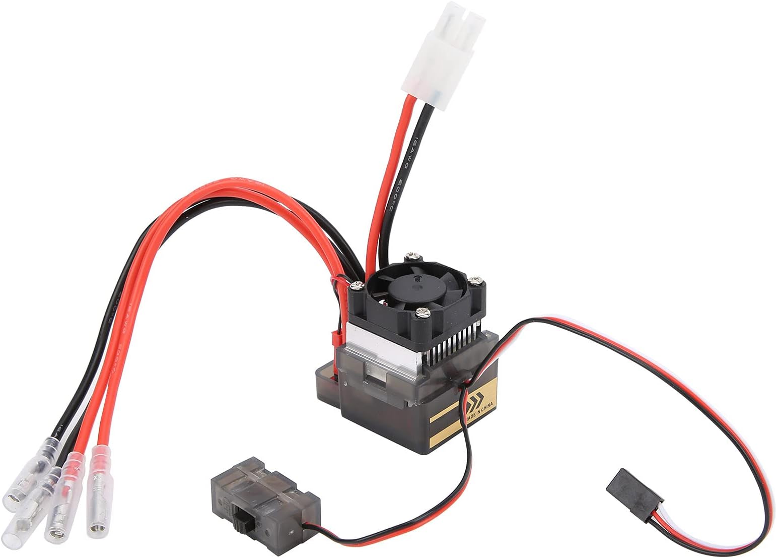 Two Way Brushed ESC 7.2V ‑ 16V 0A High Voltage Brushed ESC with Fans Fit for RC Vehicles Ships Cars