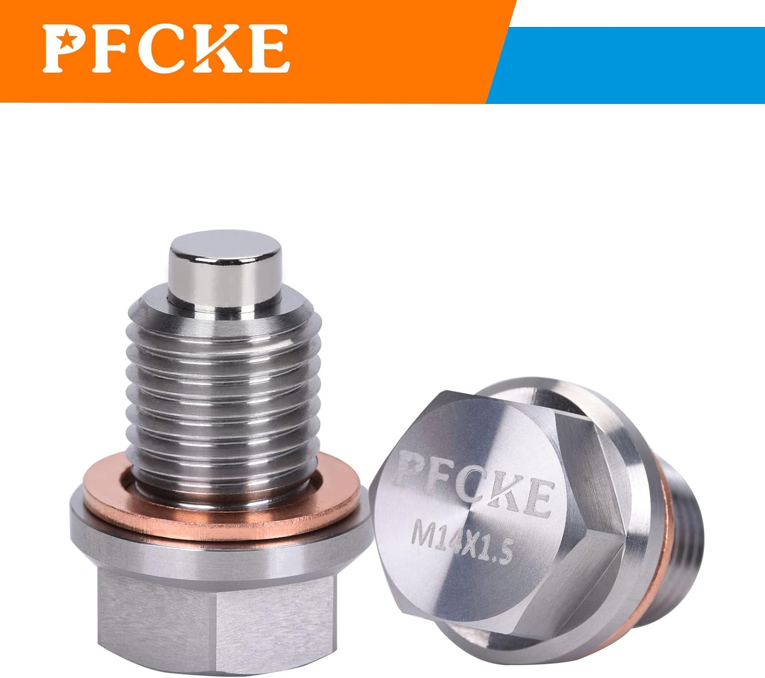 PFCKE M14 x 1.5 ステンレススチールエンジン 磁気オイルドレインプラグ ネオジム磁石付き マグネットオイルパンプラグ
