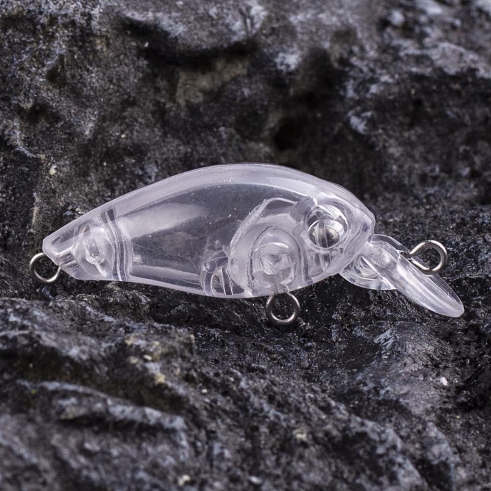 Señuelo De Pesca Pequeño De 4,5 Cm Y 2,7 ​​g, For Lubina, Perca, Lucio, Cebo Duro Transparente, Flotante, 100 Unidades, Sin Pintar