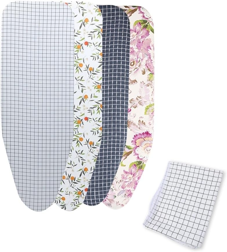 Small Ironing Board Cover 12x35in, Cotton Table Top Ironing Board Cover, Adjustable Heat Resistance Replacement Ironing Board Cover Easy Installation(White)