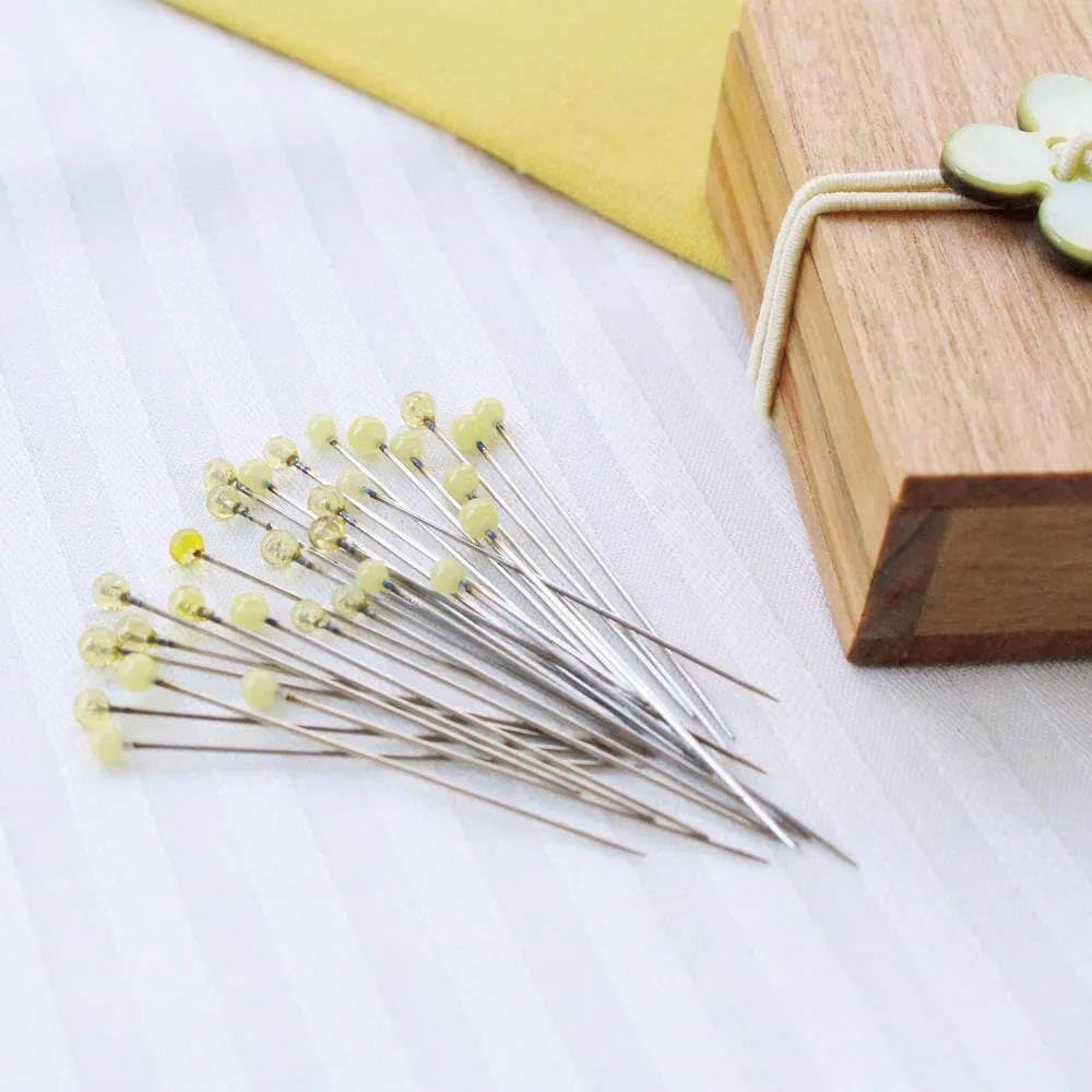 Cohana Alfileres con Cabeza de Vidrio, 30 pzas, 0,50 x 35 mm, Madera
