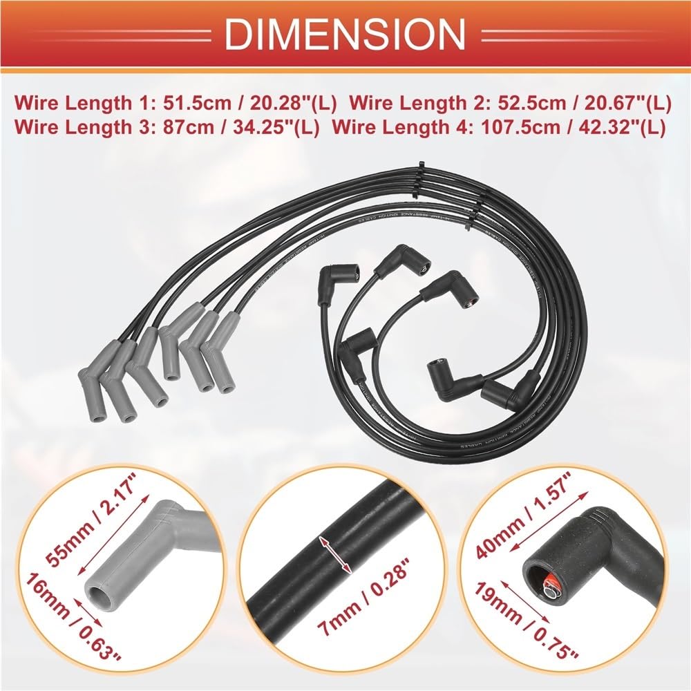 cables bujías coche Para Mercury Para Monterey 2004-2006 V6 4.2L | Cable De Bujía Cable De Bobina De Encendido