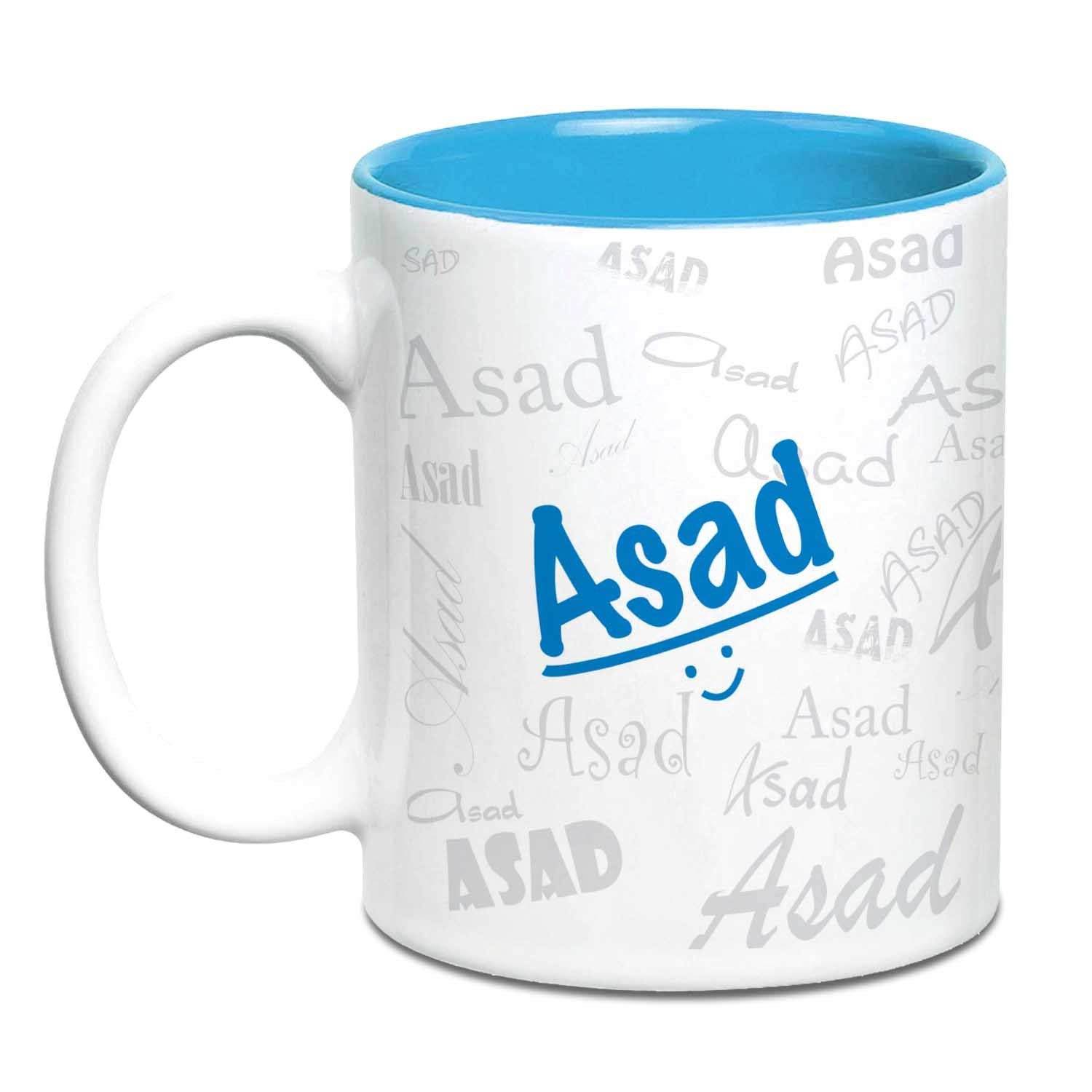 Hot Muggs Me Graffiti Mug - Asad Personalised Name Ceramic, 315ml, 1 Unit