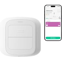 2-Key Wi-Fi Smart Scene Switch, Tuya Native Wireless Wall Remote Light Switch, Battery Powered with Short & Long Press, No Hub Required for Lights, Curtains & Smart Home Routines