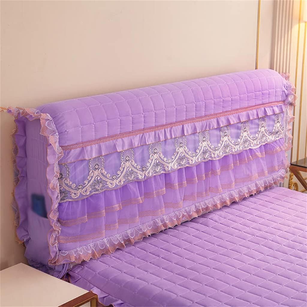 Sided Soft Quilted Headboard Cover All-Inclusive Thickened Cotton Lace Side Bed Back(W170cm x H65cm)