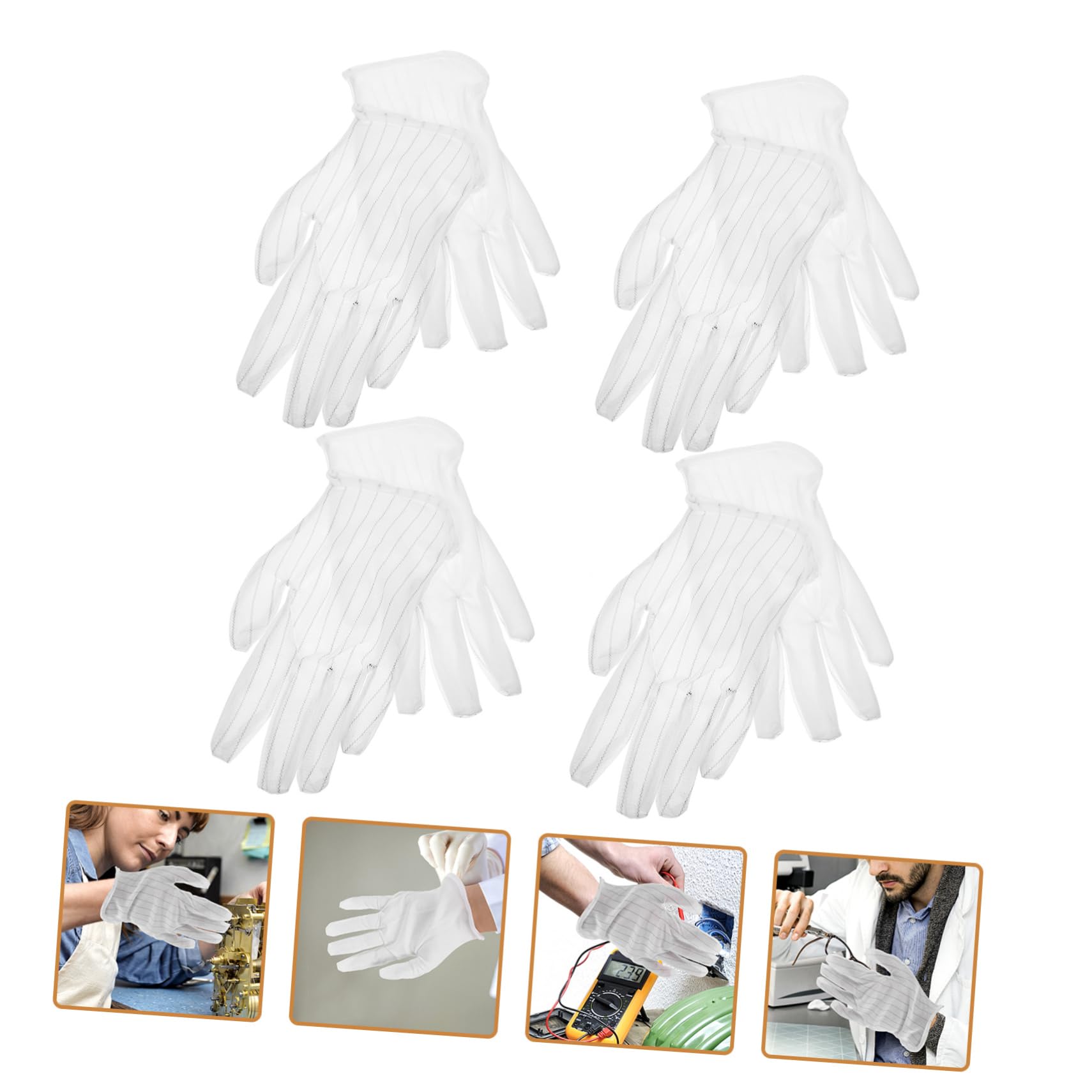 DOITOOL 50 Pares De Guantes De Tela Ultrafinos Sin Pelusa Guantes De Protección De Manos De Etiqueta Para Actuaciones Transpirables De Joyería Industriales