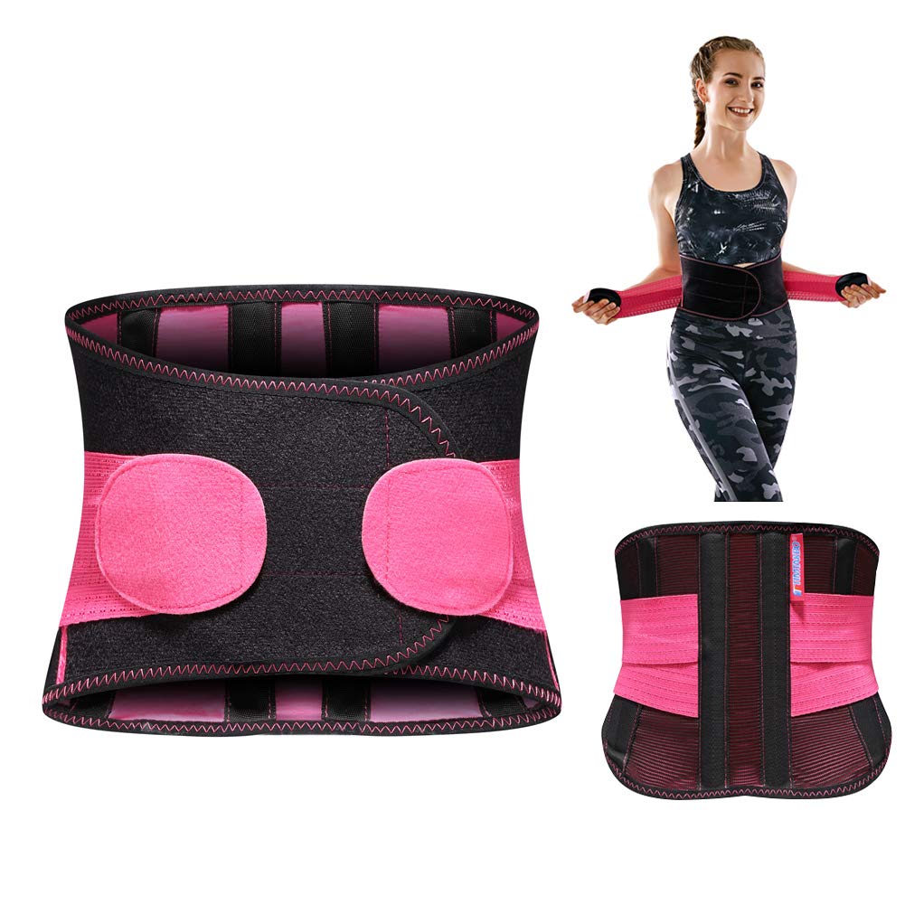 Lower Back Brace for Pain Relief – Breathable Lumbar Support Belt for Men & Women, Adjustable Back Support for Work, Lifting, Sitting, Exercise & Daily Wear(Black/Red,L/XL Fit Belly 31.5"-39.5")