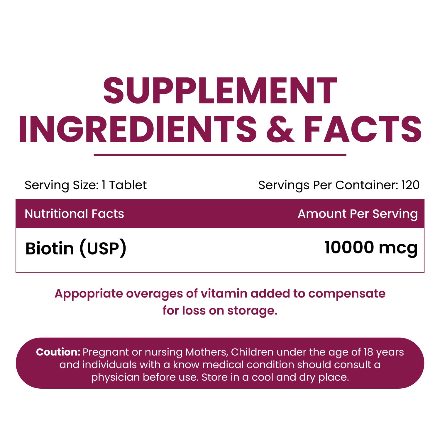 Vlado's Himalayan Organics Biotin Tablets For Hair Growth | 10000 mcg Biotin Supplement | Hair Supplements for Women and Men | Hair Growth Tablets For Men & Womenn - 120 Tablets — Amazon image 3