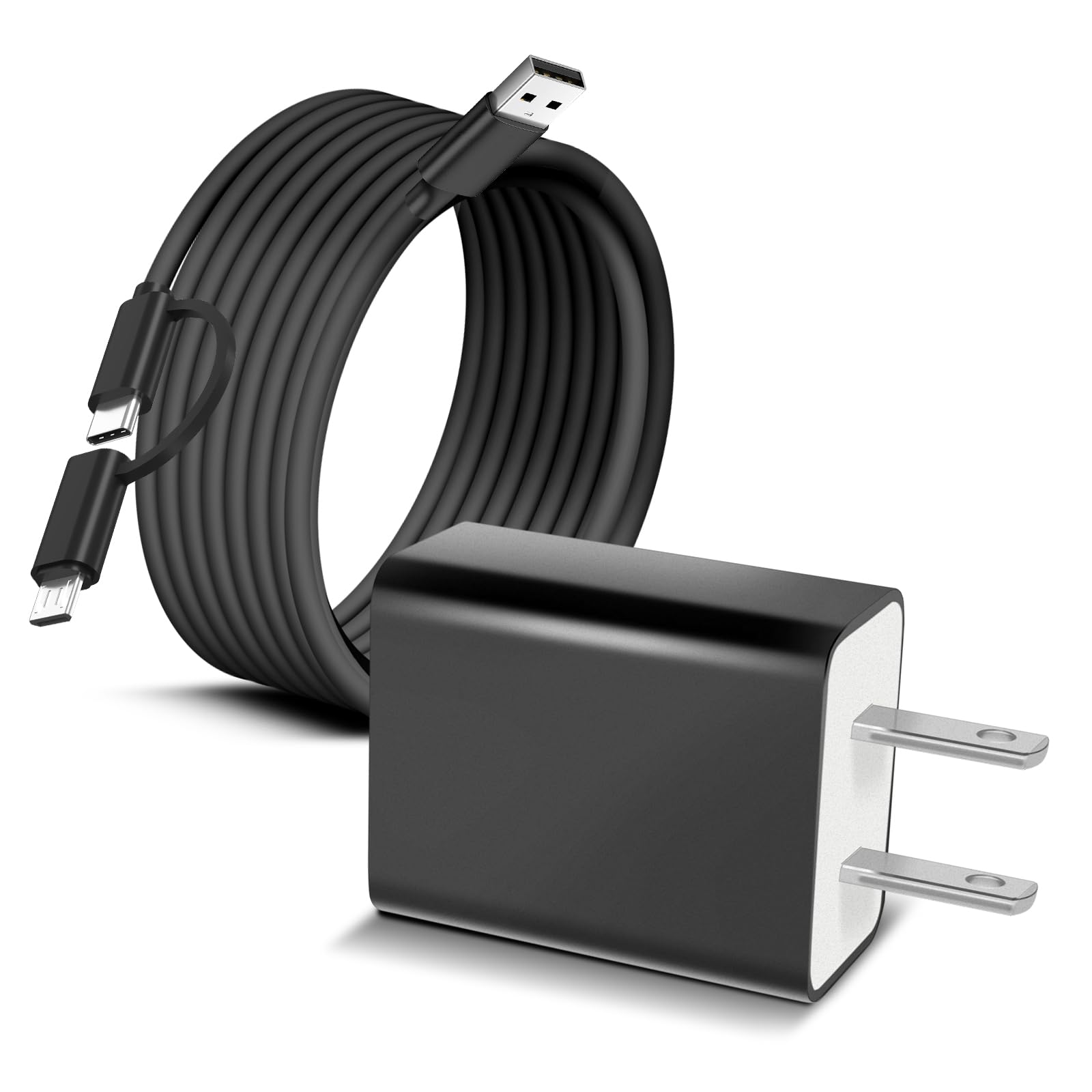 UL Listed Charger for Kindle Paperwhite, Kids, Scribe, Colorsoft, Oasis, Voyage, Kindle 11th with 5FT USB-C&Micro USB 2in1 Charging Cord