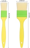 Vista 2 de Cepillos de pastelería para untar mantequilla, aceite o huevo lavado, cocinar hornear barbacoa cepillo de aceite (2, 1 pulgada, 2 pulgadas)