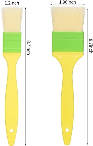 Miniatura 2 de Cepillos de pastelería para untar mantequilla, aceite o huevo lavado, cocinar hornear barbacoa cepillo de aceite (2, 1 pulgada, 2 pulgadas)