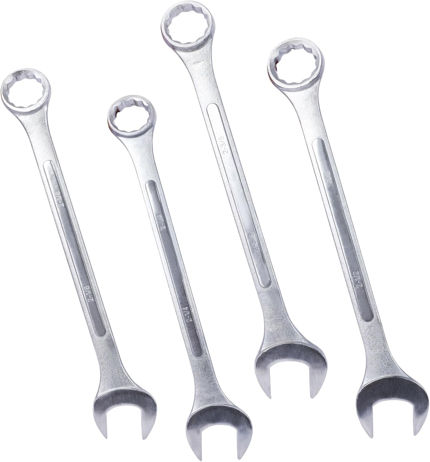 Elountik 4 Piece,SAE Jumbo Combination Wrench Set Extra Large, Storage Bag Included Chrome Plated