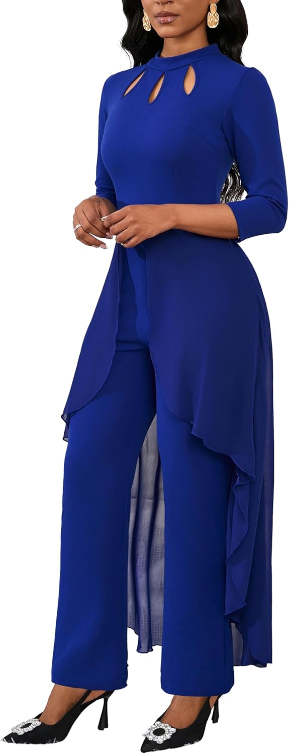Jumpsuits for Women Dressy Hight Waist One Piece Casual Straight Long Pants Wide Leg Pants Elegant Jumpsuit Romper - Image 6
