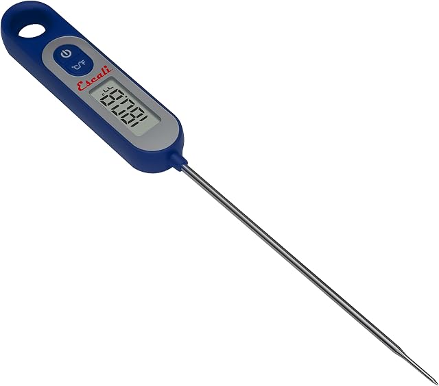 Escali Long Stem Digital Thermometer for Meat, Frying, Cooking, Candy and Kitchen Use, Extra Long 5.6-Inch Probe, Blue
