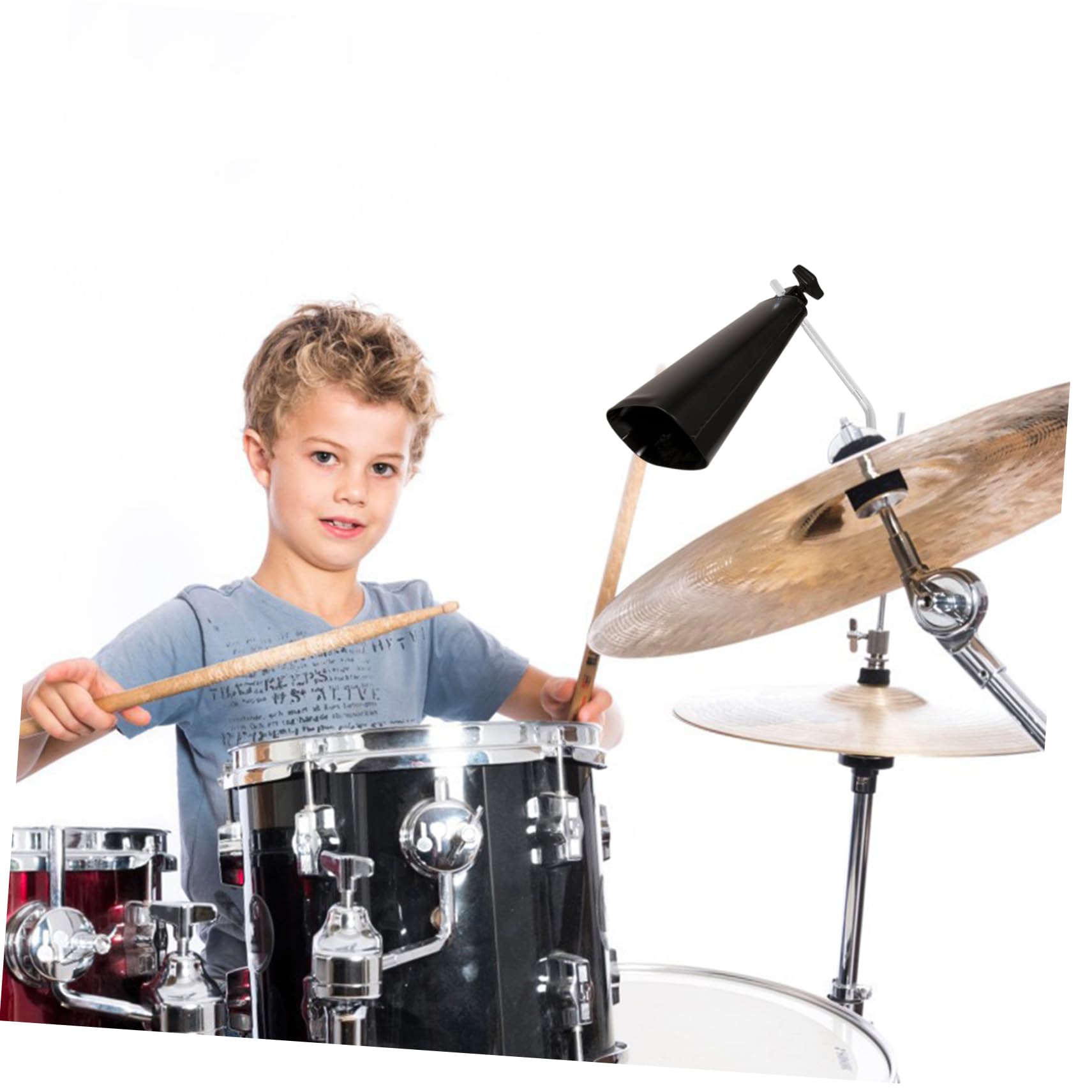 SUPVOX Cowbell Accessories Drum Kit Clamp Metal Cowbell Rod Holder for Drum Set Easy Install Mounting Bracket