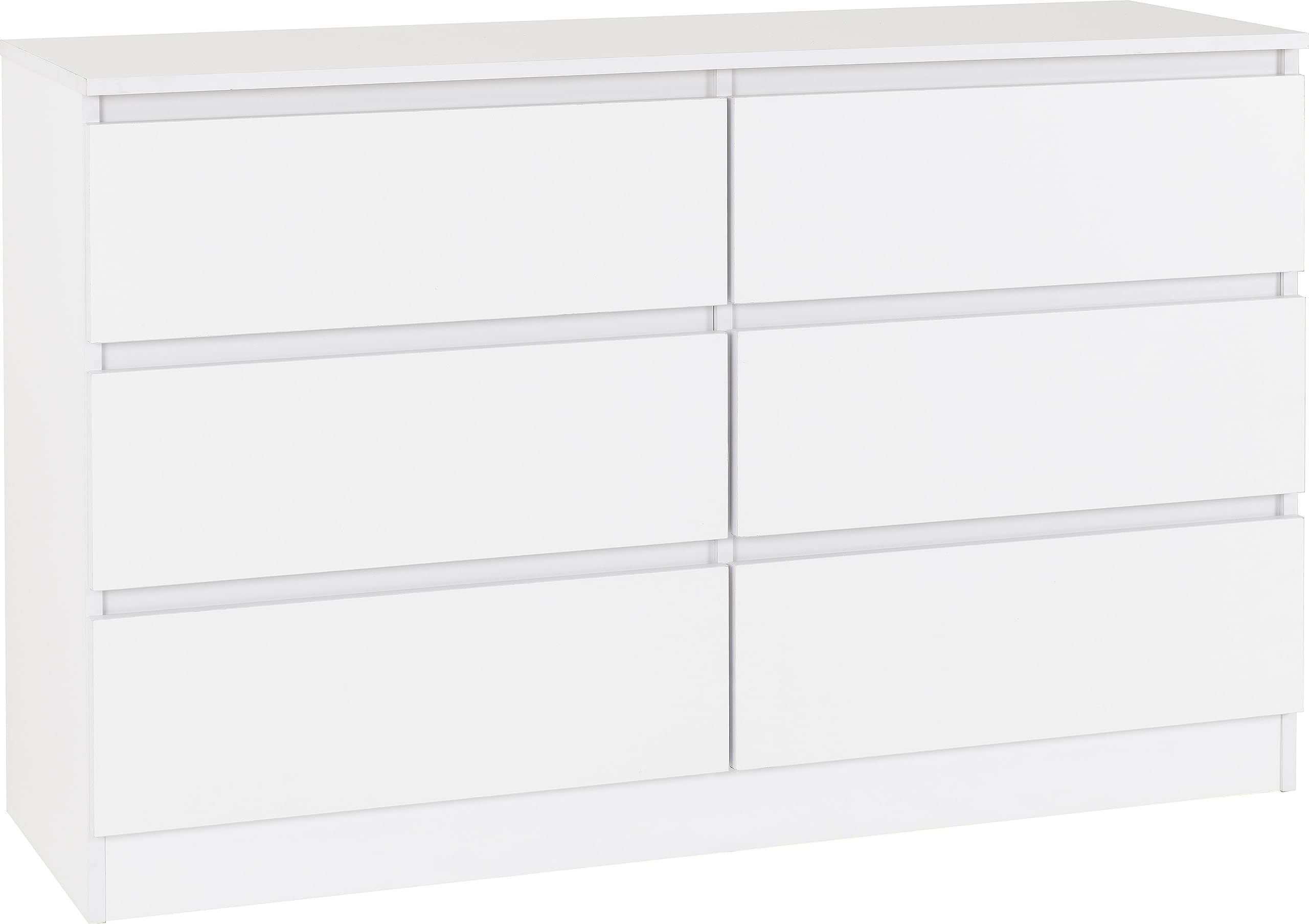 Seconique Malvern 6 Drawer Chest - White - Wood - Contemporary Style