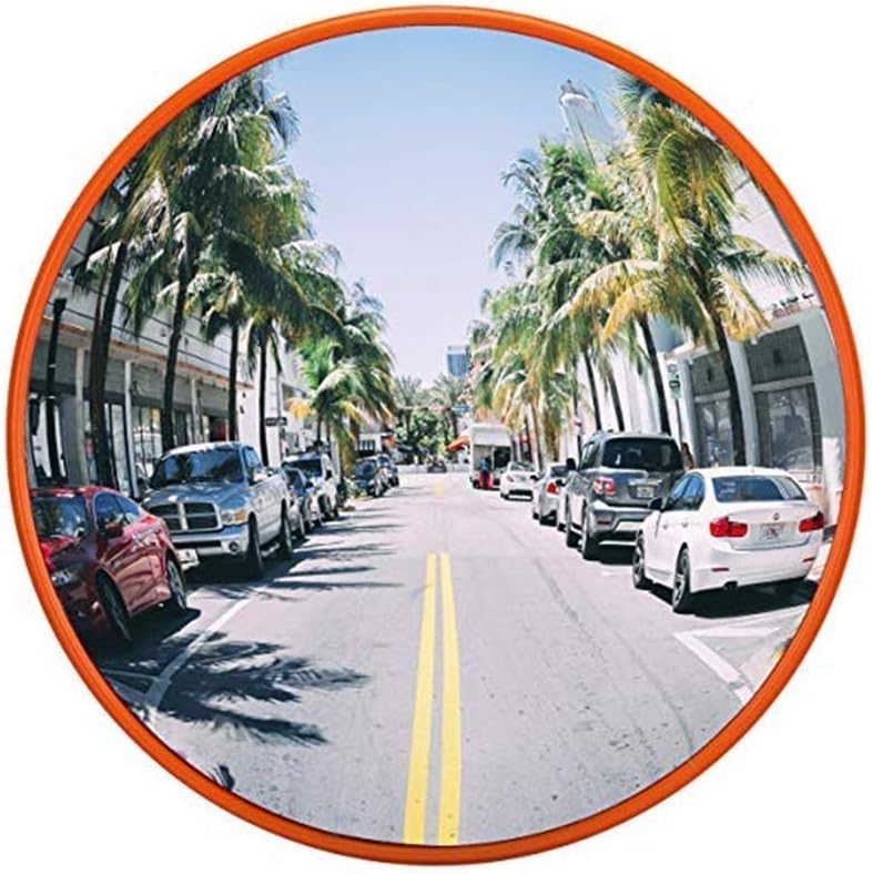 Convex Road Safety Mirror Outdoor Traffic Wide-Angle Lens,Convex Security Mirror，with Adjustable Fixing Safety Mirror，Bracket for Road Safety and Personal Panoramic Mirror,45Cm