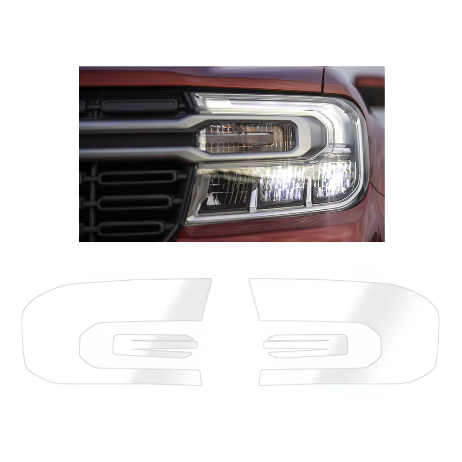 Headlight Film for Ford Maverick 2022-2026, 1Set Transparent/Smoke Black Car Headlight TPU Protective Film