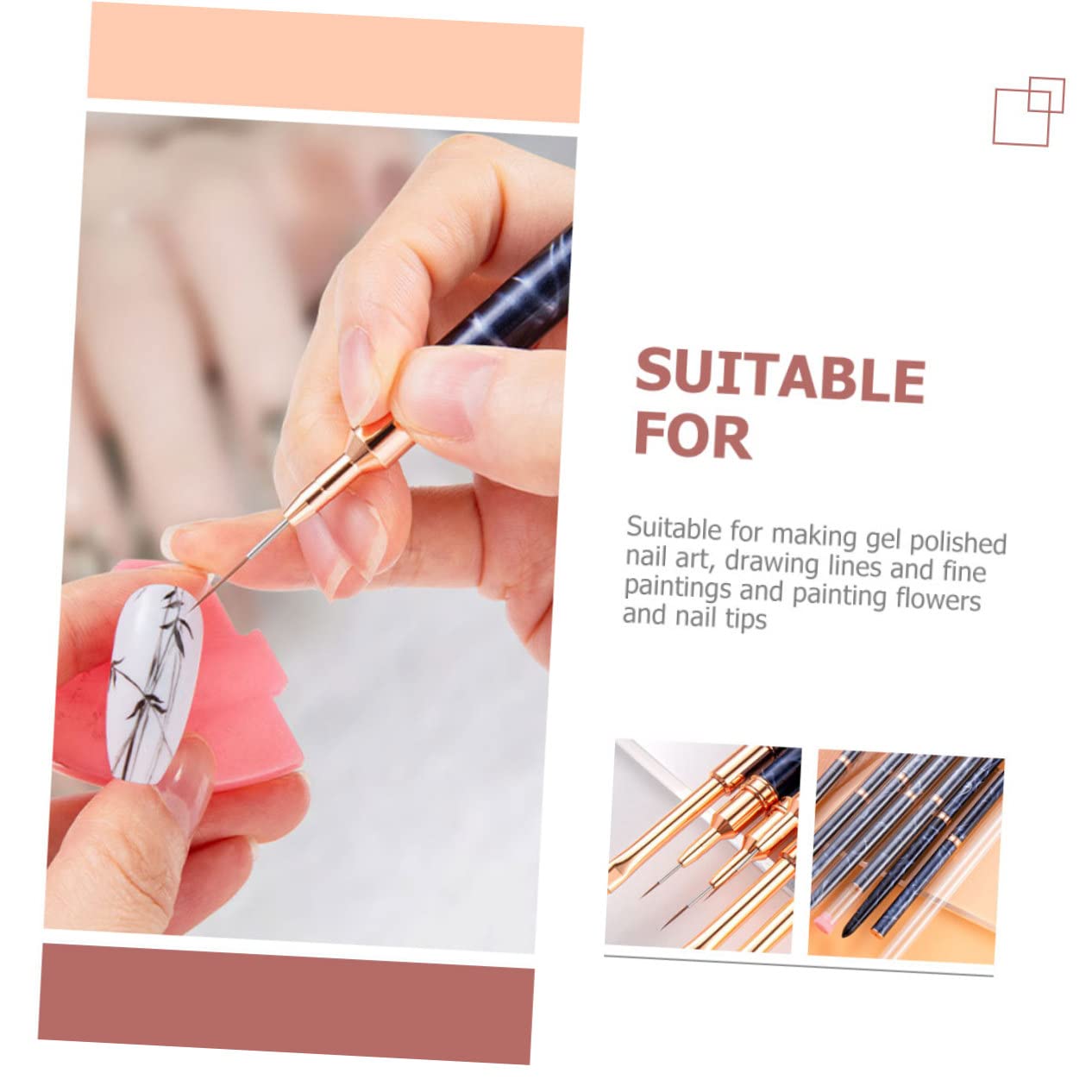 FRCOLOR 4er-set Kompaktes Nailart-pinsel-stift-set Vielseitig Einsetzbar Für Zuhause Oder Den Salon Einzigartiger Nailart-liner 3 Stück X 4