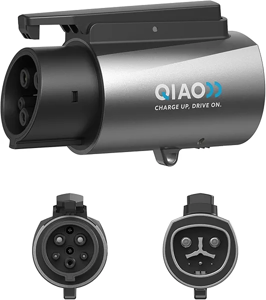 QIAO Fit for Tesla to J1772 Adapter, Up to 80Amp 250V Converter - Silver Plated NACS to J1772 Level 2 EV Efficient Charging Adapter, Compatible with Tesla Wall/Destination/Mobile Connectors