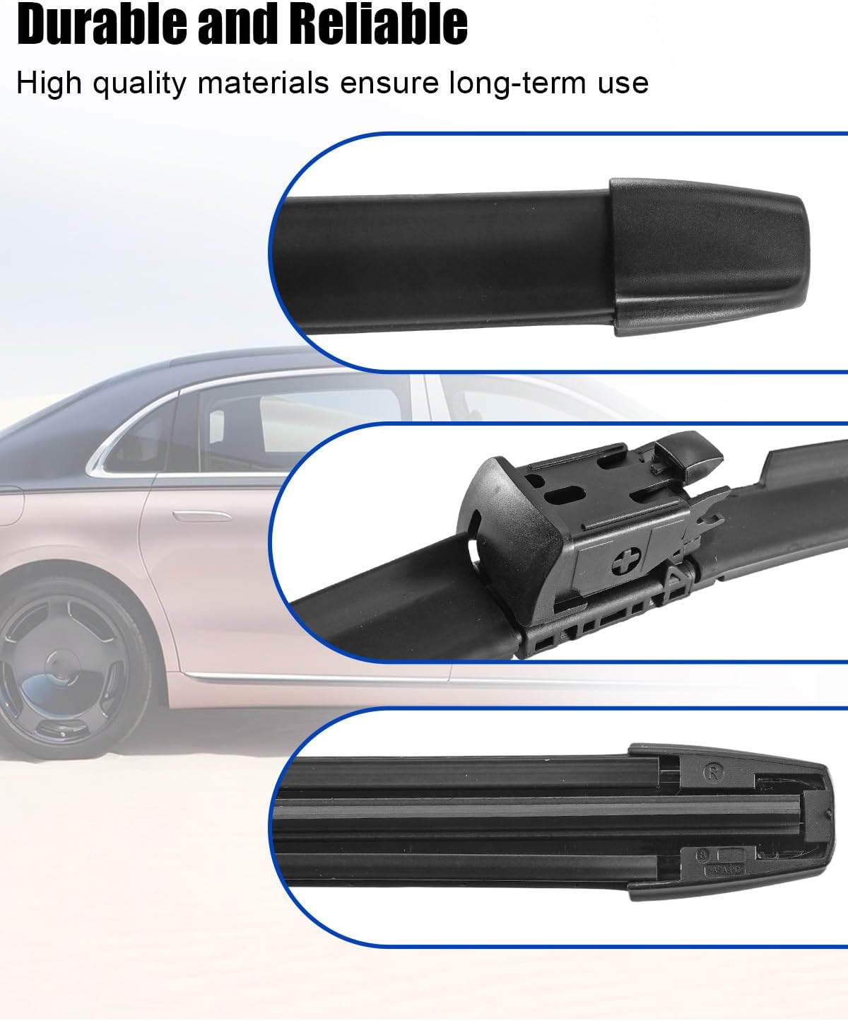 Heated Windshield Wiper Fit for Mercedes-Maybach S450 S550 S550e S560 S600 S63 S65 AMG 2014-2020, Front Heated Wiper Blade Replace A2228201145 2228201145 222-820-11-45