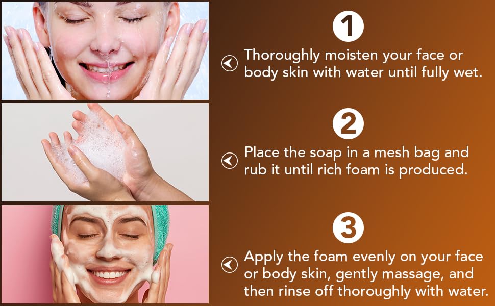 Miniatura 5 de Jabón orgánico de miel y cúrcuma con ácido kójico. Barras de jabón eliminadoras de manchas oscuras con vitamina C, retinol, colágeno, cúrcuma,