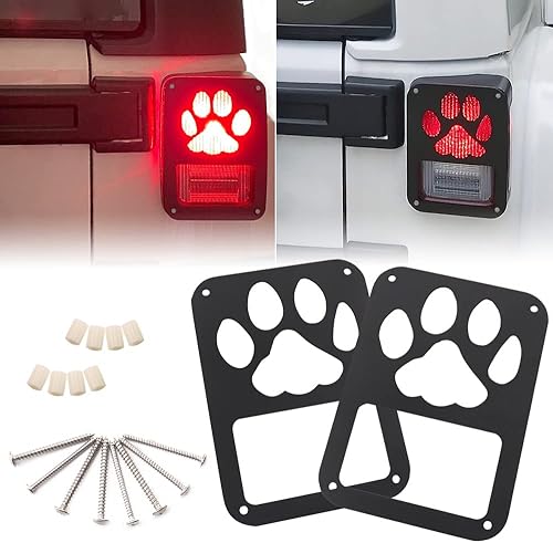 MEALAM Cubierta de luz trasera compatible con Jeep Wrangler JKJKU 2007-2018 protector de cubierta de luz trasera con protector decorativo en forma