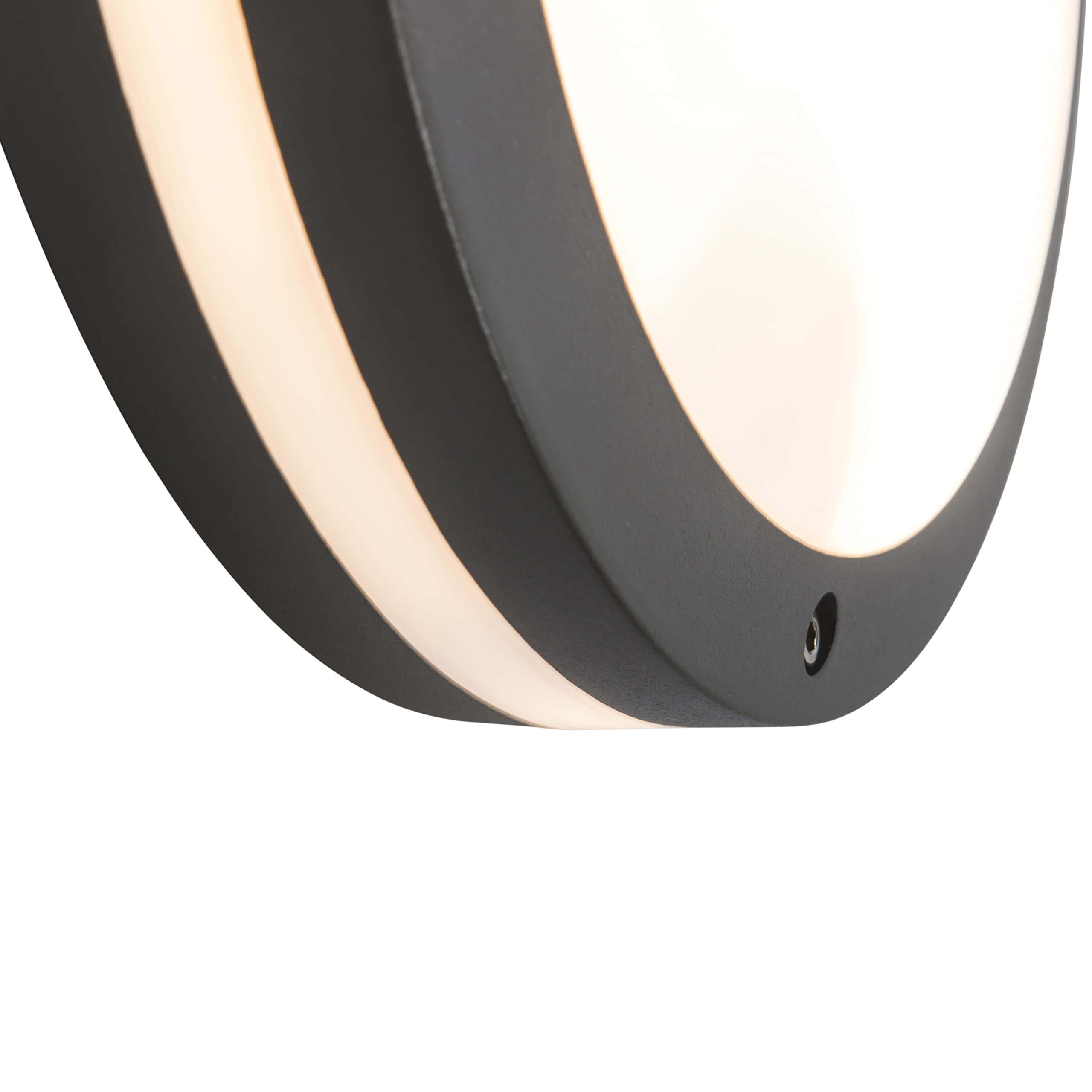Qazqa Modern außen Wandleuchte, Außenlampe, Wandlampe für den Garten - Glow - Dunkelgrau, max. 15W, Geeignet für LED, 30cm, IP54, Rund, 2-flammig